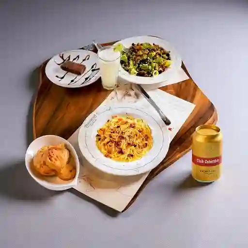 Combo Spaghetti Carbonara + Club col. Dorada Lta 330ml