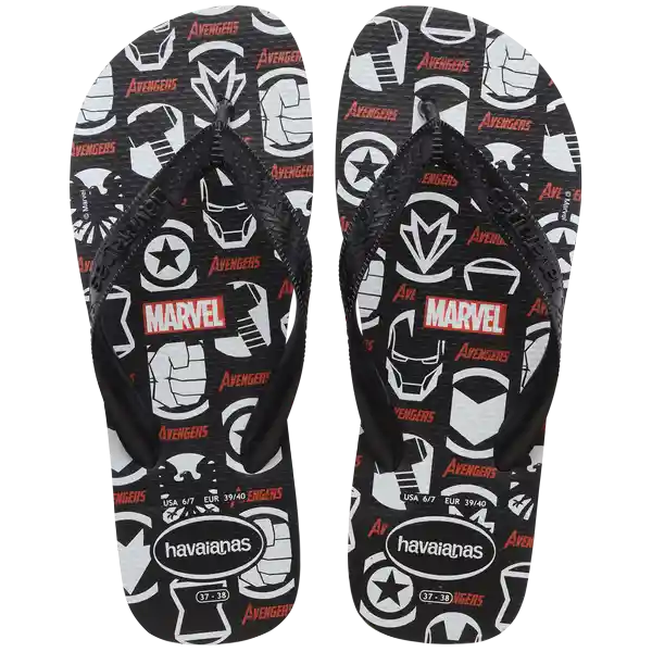 Sandalias Top Marvel Lgmn Negro Talla 46 4146953 Havaianas