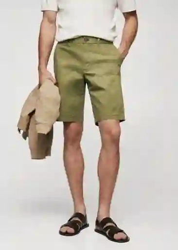 Bermuda Gracia Khaki Talla 40 Hombre Mango