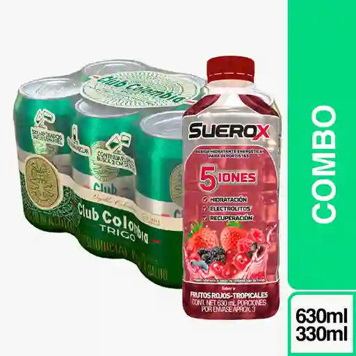 Combo Club Colombia Trigo 6 Und + Suerox Frutos Rojos