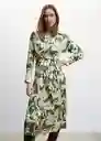 Vestido Cammo Verde Talla 24 Mujer Mango