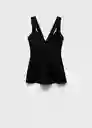 Top Cinnamon Negro Talla S Mujer Mango