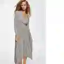 Vestido Latte-A Gris Claro Vigore Talla L Mujer Mango