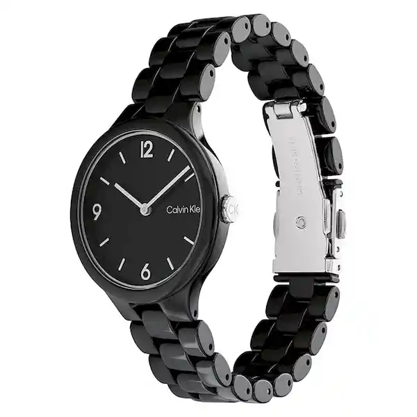 Reloj Linked Ceramic Para Mujer Negro 25200078 Calvin Klein