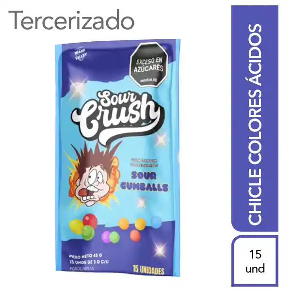 Sour Cush Chicle Colores Ácidos Empaque Indiviudal