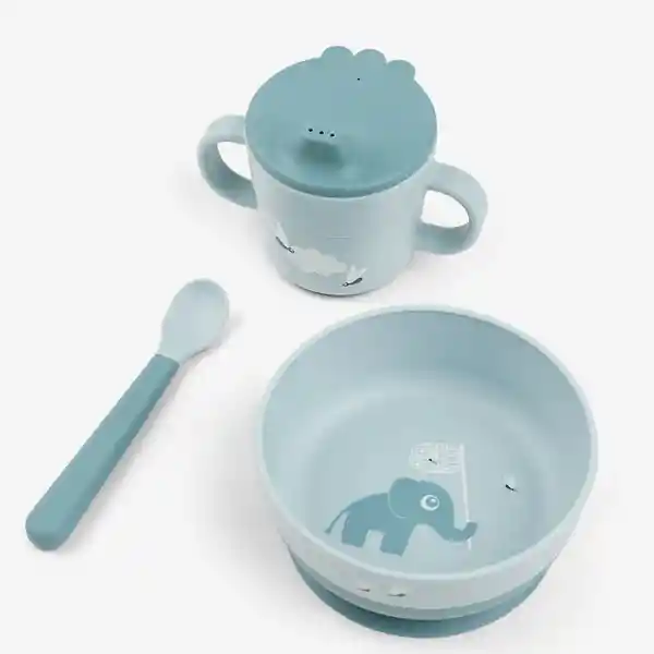 Done by Deer Set Para Bebé Primera Comida Azul