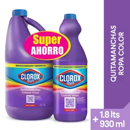 Quitamanchas Clorox Colores Vivos 1.8 lt + Colores Vivos 930 ml