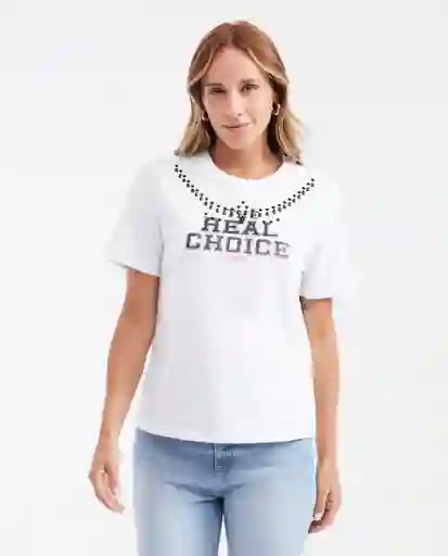 Camiseta Graphic Tee Embellishment Blanco 0 Claro L Chevignon