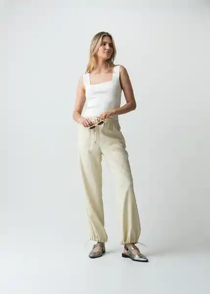 Pantalón Nina Mujer Crudo Crema Claro T 12 032G382 Naf Naf