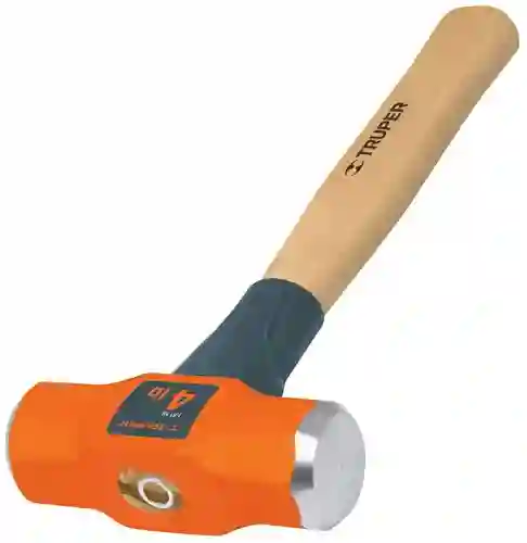 Truper Maceta Octagonal Manga Madera Naranja 12''