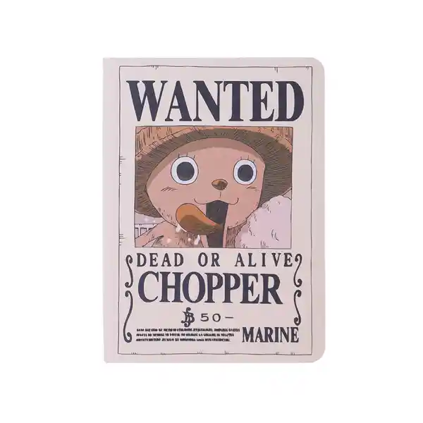 Libreta Tapa Dura Chopper 80 Hojas Serie One Piece Miniso