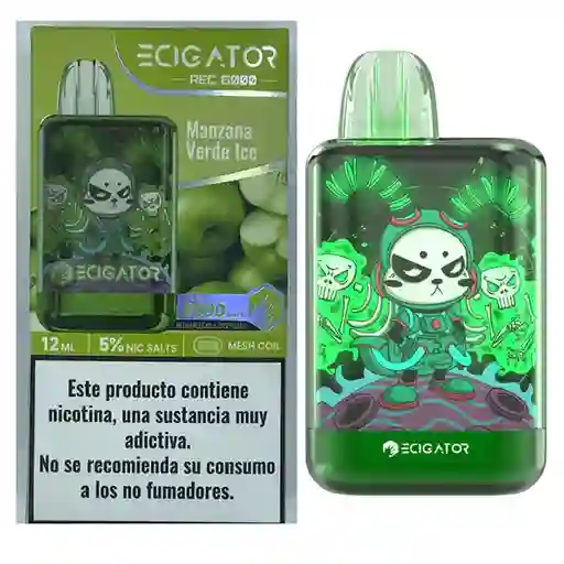 Ecigator Vapeador Manzana Verde Ice 6000 Puffs 5%