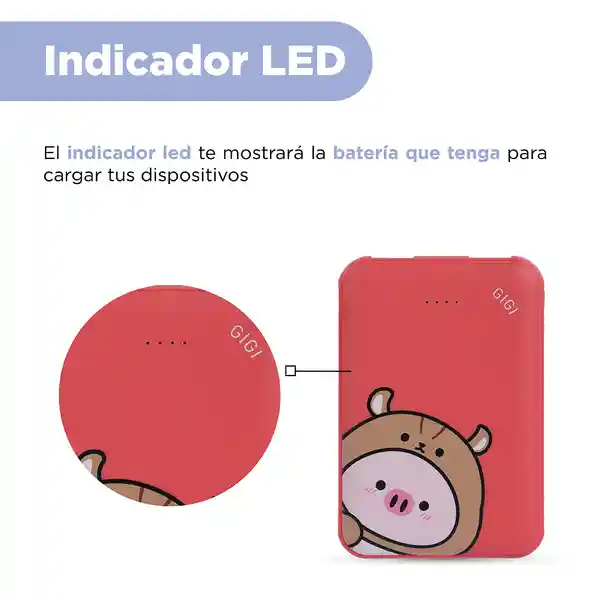 Batería de Carga Rápida Mini Family 5000mah Gigi Miniso