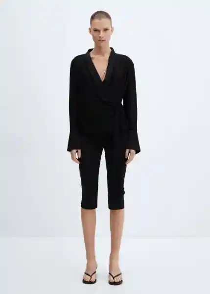 Blusa Rider Negro Talla M Mujer Mango