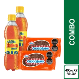 Combo Chocorramo Tajada 65 g x 2 Und + Colombiana 400 mL x 2 Und