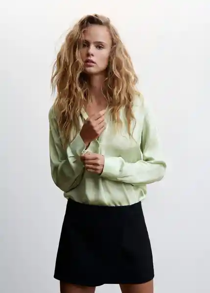 Blusa Clarita Verde Talla S Mujer Mango