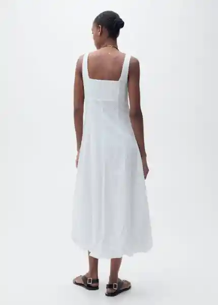 Vestido Pleats Blanco Talla S Mujer Mango