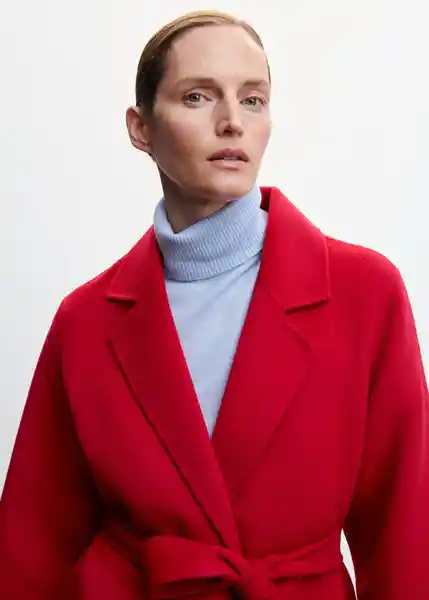 Abrigo Batin Rojo Talla 24 Mujer Mango