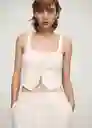 Chaleco Geranio Crudo Talla 24 Mujer Mango