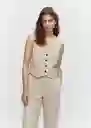 Pantalón Bo Beige Talla 36 Mujer Mango