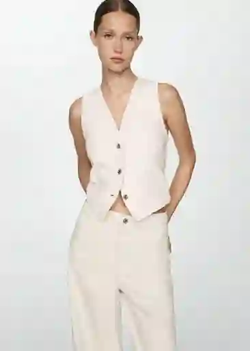 Chaleco Taylor Off White Talla S Mujer Mango