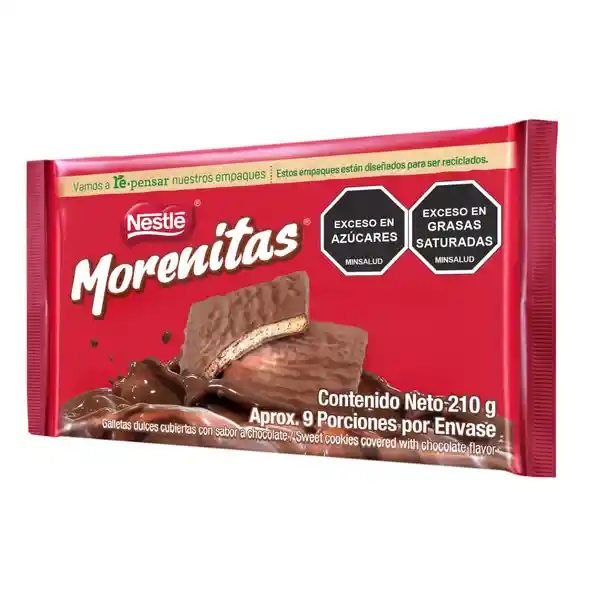 Galletas dulces MORENITAS cubiertas con chocolate 210g