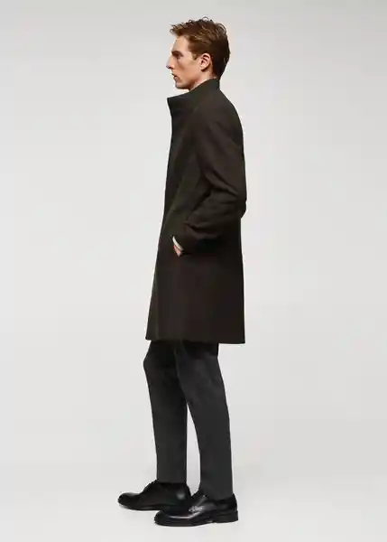 Abrigo Funnel Marrón Talla M Hombre Mango
