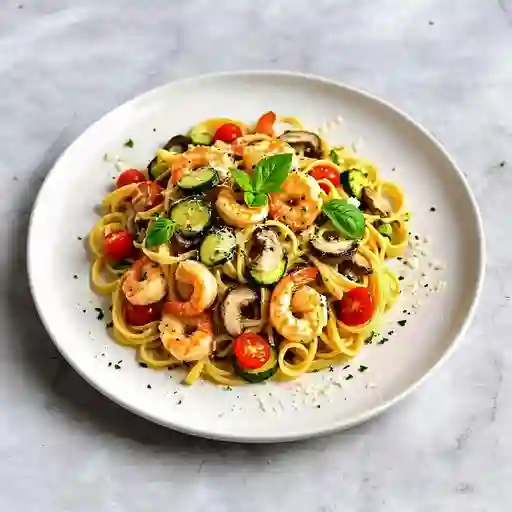 Pasta Primavera Camarones