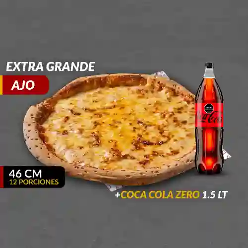 Pizza (xl) Queso con Ajo + Coca Cola15l