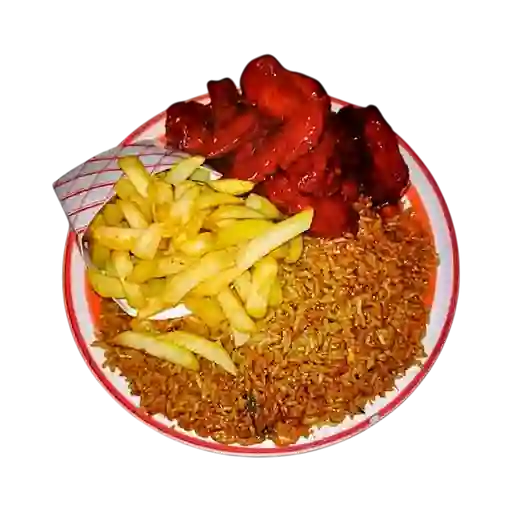 Combo Arroz Chino Papa Alas 2 Personas