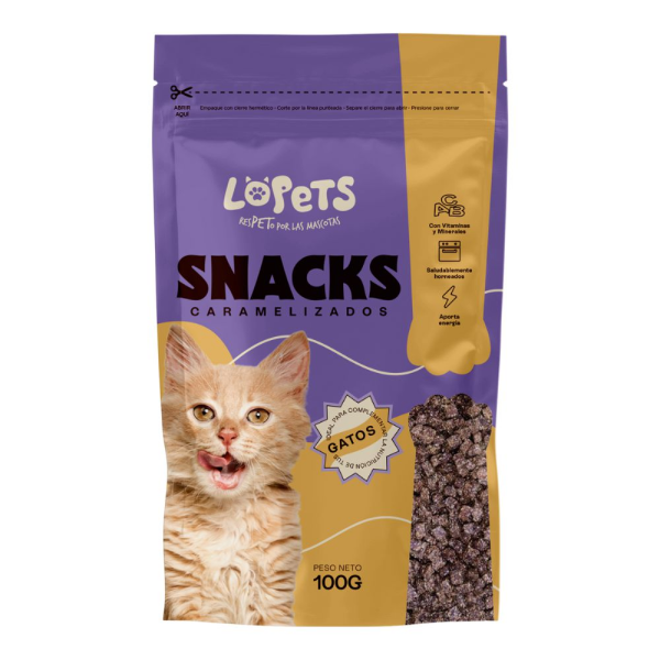 Lopets Snack Caramelizado Gatos 100 g