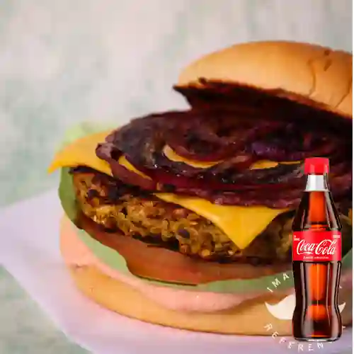 Combo Cheese Veggie Burger + Coca Cola Original 300ML