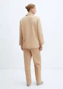 Camisa Pijama Clowe Beige Talla M Mujer Mango