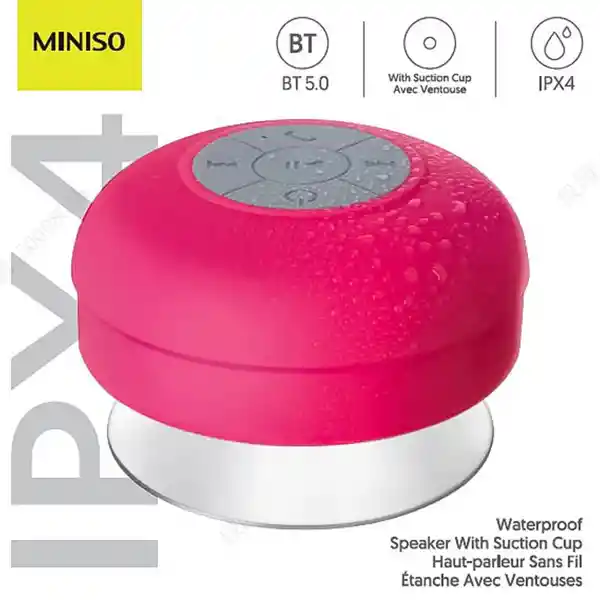 Parlante Ipx4 Ventosa Rosa Mod Smb22041 Miniso