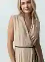 Vestido Lady Mujer Beige Albarizo Medio Talla L 572G301 Naf Naf