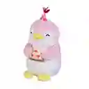 Miniso Peluche Pingüino Con Pizza Rosa