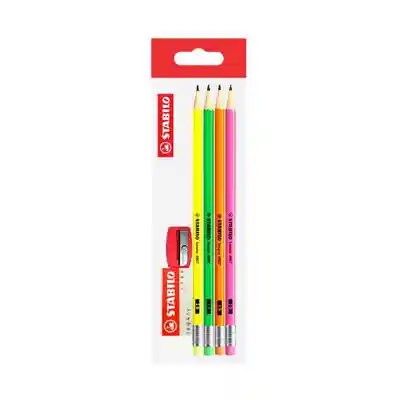 Stabilo Lápiz Grafito Swano Flúor Con Accesorios