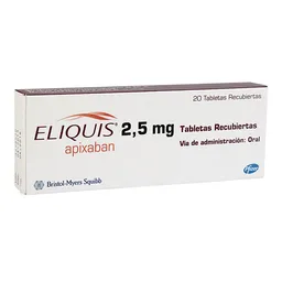 Eliquis Apixaban 2.5 Mg Pfizer Caja