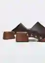 Zapato Zueco Chocolate Talla 41 Mujer Mango