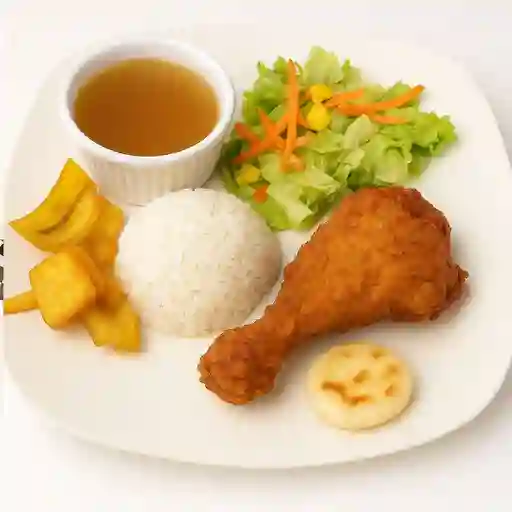 Menú con pollo broaster