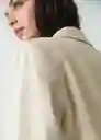 Blazer Mujer Beige Polvillo Medio Talla L 522G073 Naf Naf