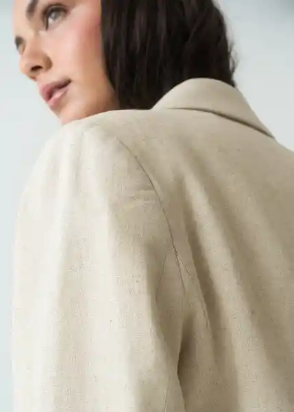 Blazer Mujer Beige Polvillo Medio Talla L 522G073 Naf Naf