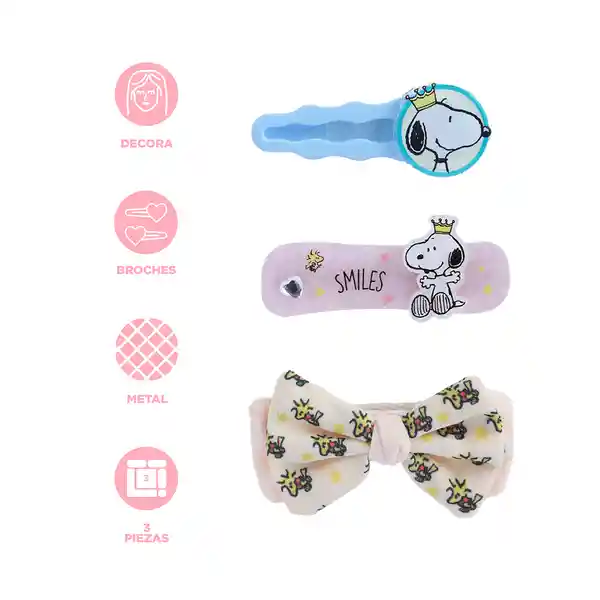 Set de Broches Para Cabello Serie Snoopy Miniso