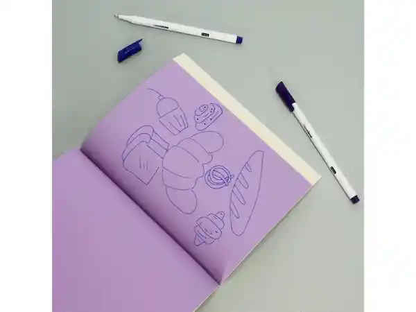 Libreta Lomo Papel Lila 16.5 x 21 Casaideas