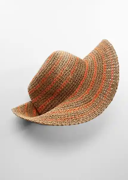 Sombrero Milos Naranja Talla 99 Mujer Mango