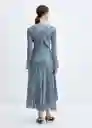 Vestido Trendy Azul Talla M Mujer Mango