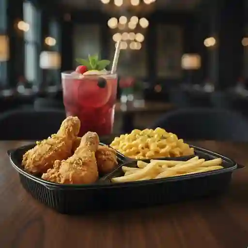 Combo broast macarrones al queso bebida