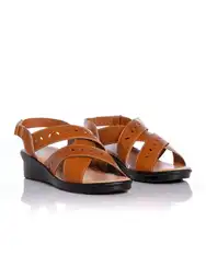 Bluss Sandalias Comfort Correas Cruz Café Talla 39