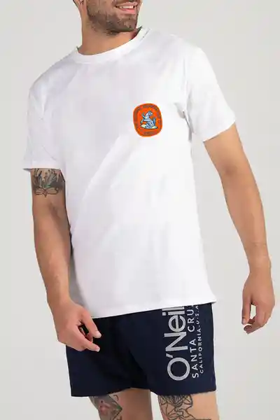 ONeill Camiseta Classic Wolf Dog Masculina Blanco Talla L