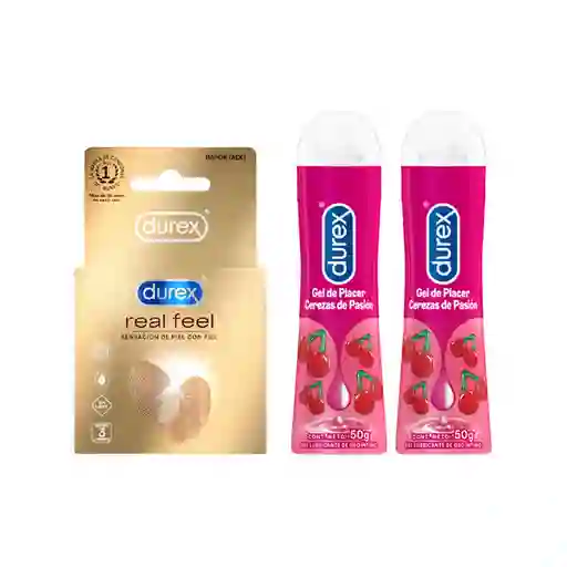 Combo Durex Condón Real Feel + Durex Gel Lubricante 50 mL